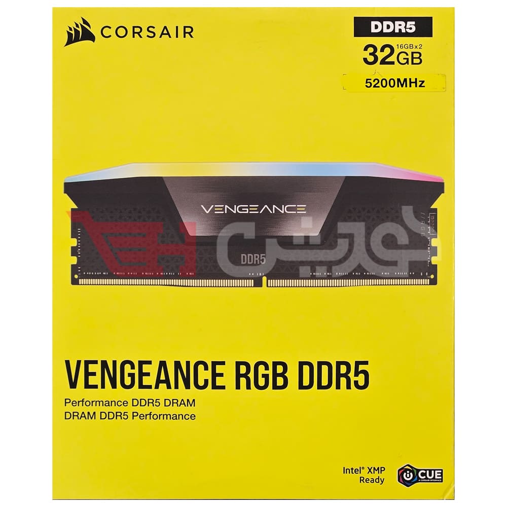 رم کامپیوتر دو کاناله 5200 DDR5 کورسیر VENGEANCE RGB ظرفیت 32 گیگابایت