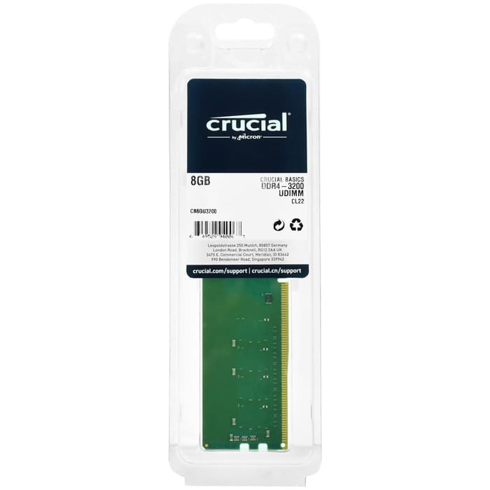 رم کامپیوتر تک کاناله DDR4 کروشیال CB8GU3200 ظرفیت 8 گیگابایت