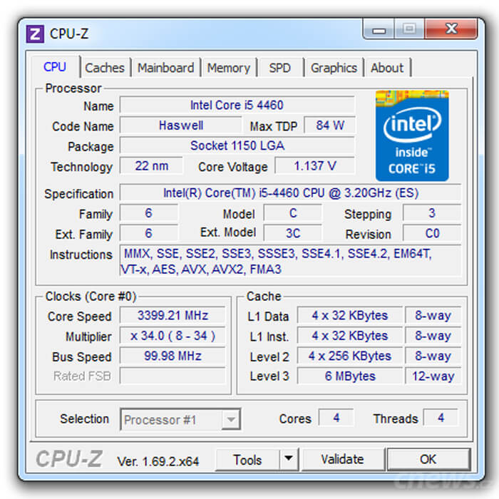 پردازنده اینتل سری Haswell مدل Core i5-4460